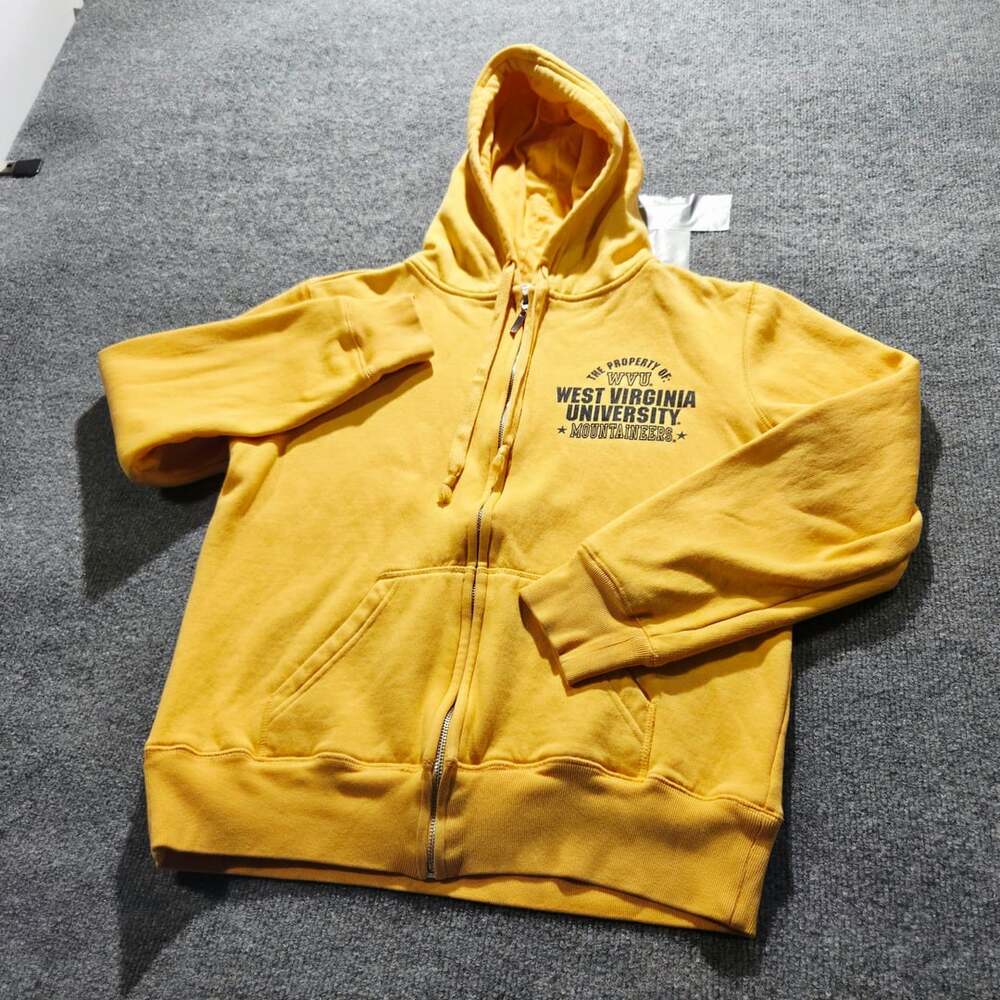 Janes & Mitchell West Virginia University Zip Hoodie Size M Yellow
